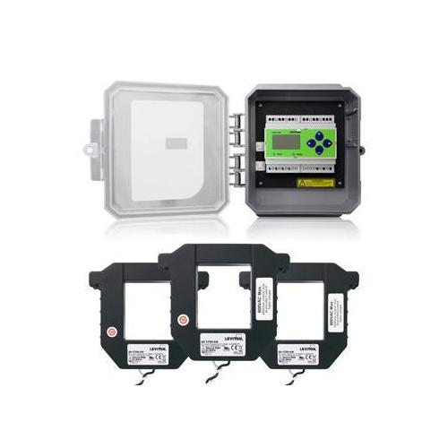 Leviton® VerifEye™ 4OUMR-4M 4000 3-Phase 3/4-Wire DIN Rail Mount Meter Kit, 90 to 600 V AC, 400 A, LCD Display, Isolated Pulse Output/Modbus RTU Communication