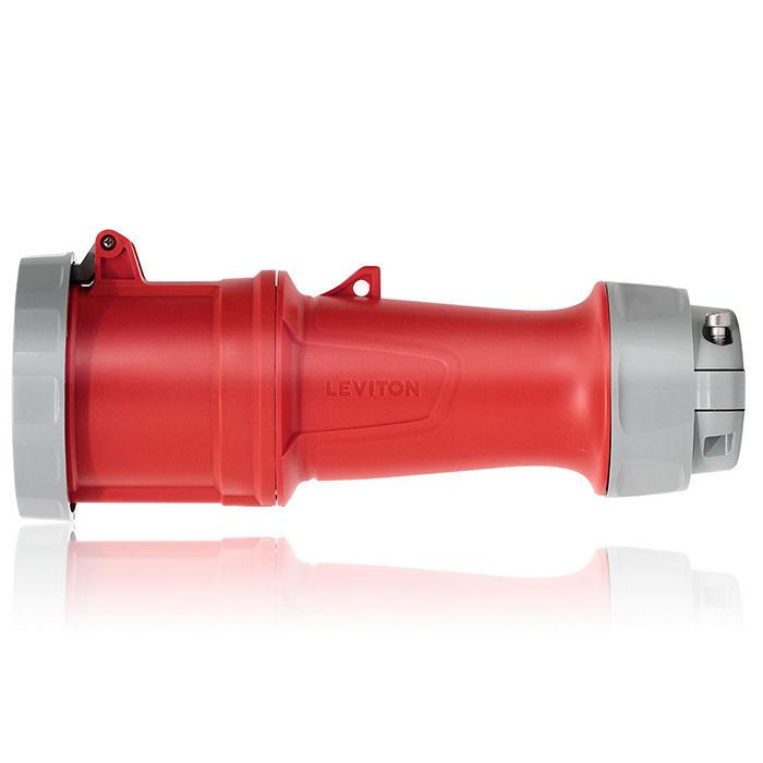 Leviton® 5100C7WLEV LEV Watertight Sleeve Connector, 277, 480 V AC, 100 A, 4 Poles, 5 Wires, Red