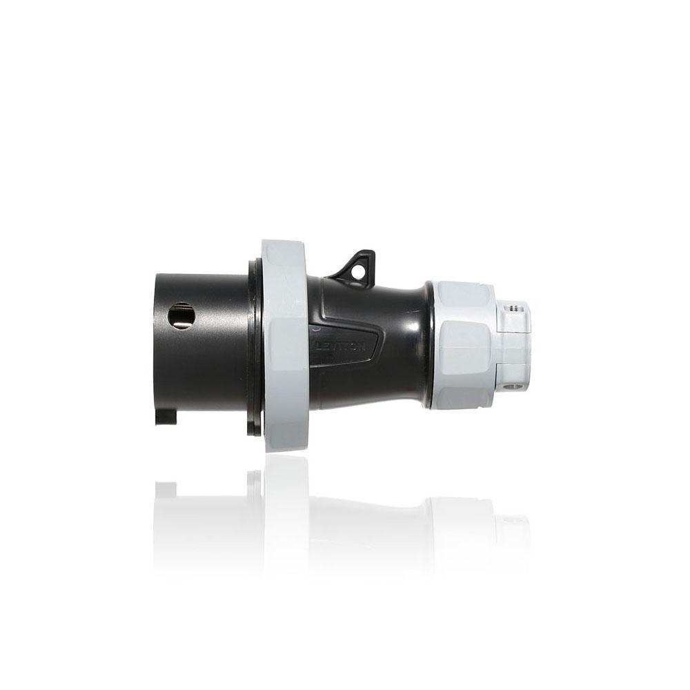 Leviton® 520P5WLEV LEV Series Watertight Pin and Sleeve Plug, 347, 600 V AC, 20 A, 4 Poles, 5 Wires, Black