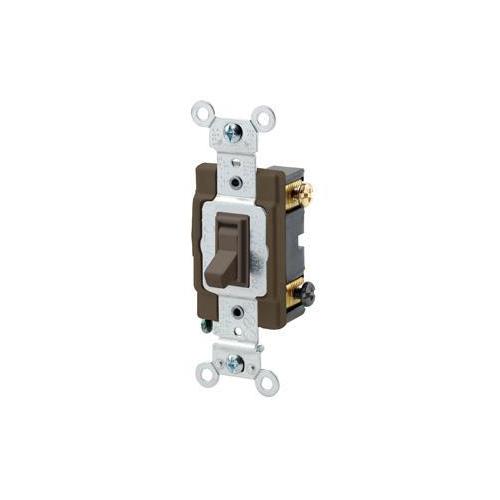 Leviton® 54503-2 3-Way Framed Grounding AC Quiet Toggle Switch, 120/277 V AC, 15 A, 1/2, 2 hp Power Rating