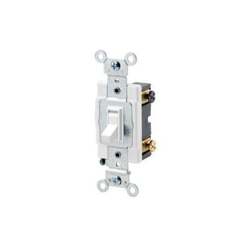 Leviton® 54522-2W Framed Grounding AC Quiet Toggle Switch, 120/277 V AC, 20 A, 800 W, 1000 VA Power Rating