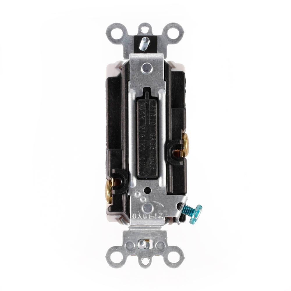 Leviton® Decora® Plus 56021-2W Self-Grounding Standard Low Voltage AC Quiet Switch, 24 V AC/DC, 3 A, SPST Contact