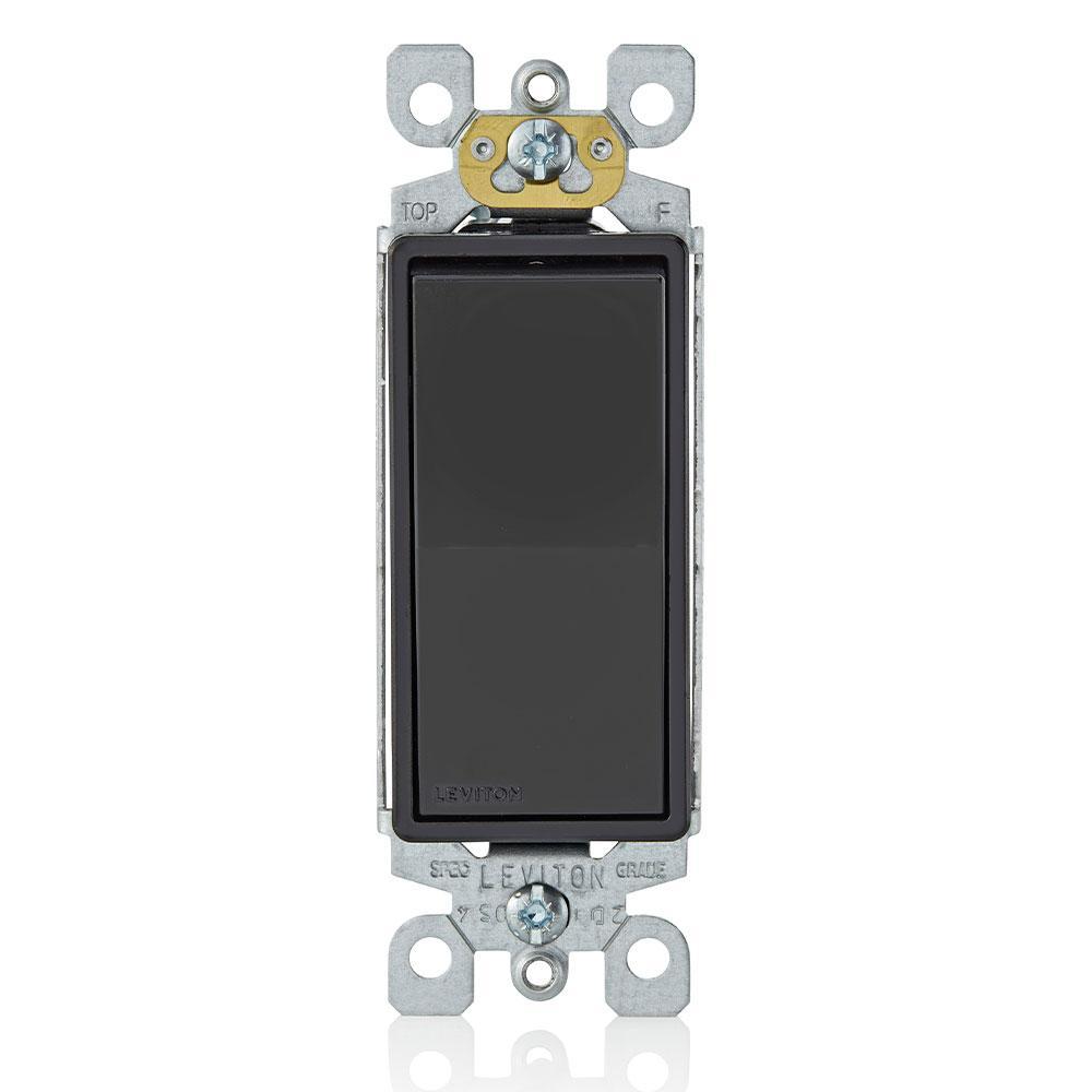 Leviton® Decora® 5603-P2E 5603 3-Way AC Quiet Rocker Switch With Grounding Strap and Ground Clip, 120/277 V AC, 15 A, 1/2 hp Power Rating