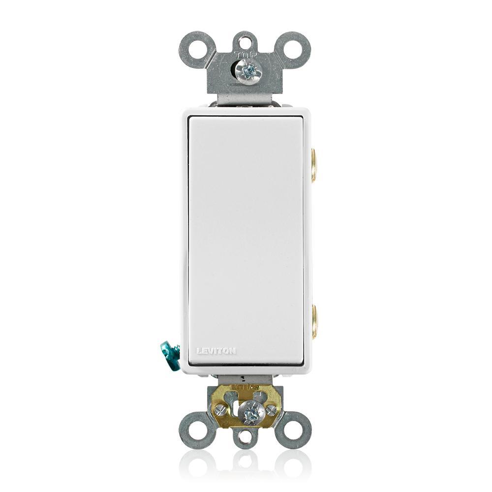 Leviton® 5622-2W Self-Grounding AC Quiet Switch, 120/277 V AC, 20 A, 1 hp, 2 hp Power Rating