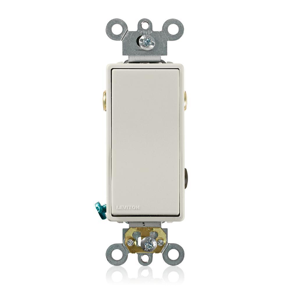 Leviton® 5623-2T Self-Grounding AC Quiet Switch, 120/277 V AC, 20 A, 1 hp, 2 hp Power Rating