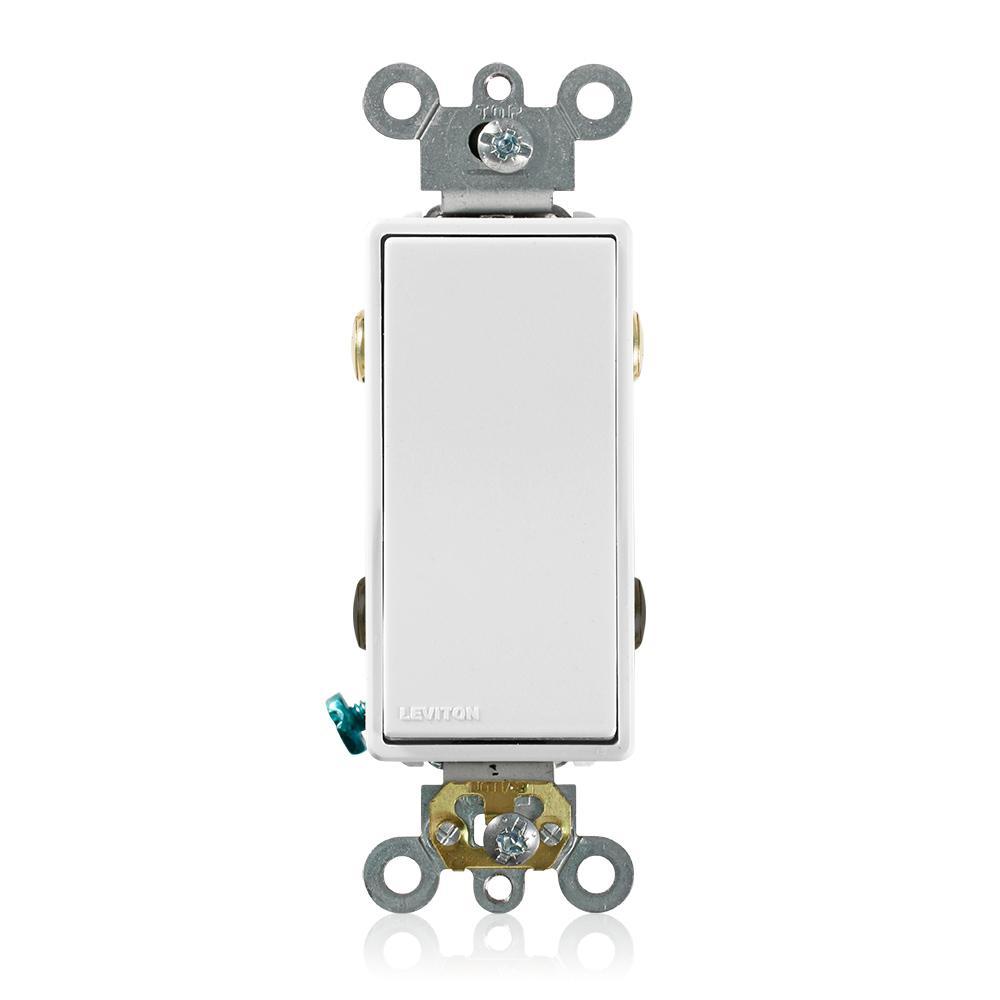Leviton® 5624-2W Self-Grounding AC Quiet Switch, 120/277 V AC, 20 A, 1 hp, 2 hp Power Rating
