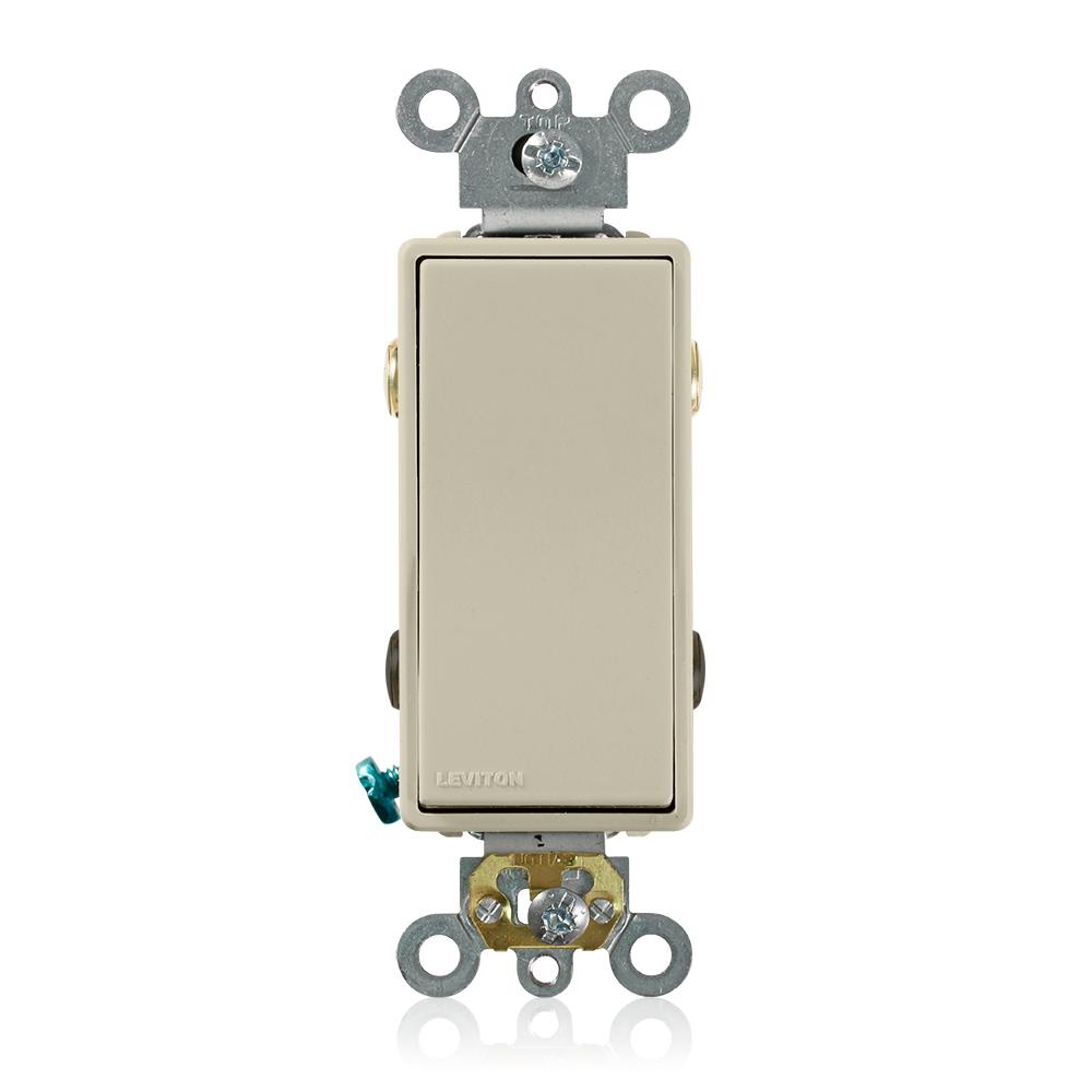 Leviton® 5624-2I Self-Grounding AC Quiet Switch, 120/277 V AC, 20 A, 1 hp, 2 hp Power Rating
