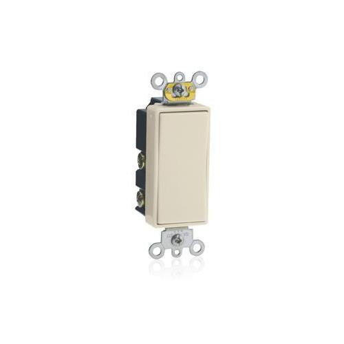 Leviton® 5657-2T Self-Grounding AC Quiet Switch, 120/277 V AC, 15 A, 1/2 hp, 2 hp Power Rating, SPDT Contact