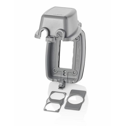Leviton® 5980-UGY Extra Duty While-In-Use Cover, 3.63 in L x 6.69 in W x 3.08 in D, Weatherproof Cover, Polycarbonate