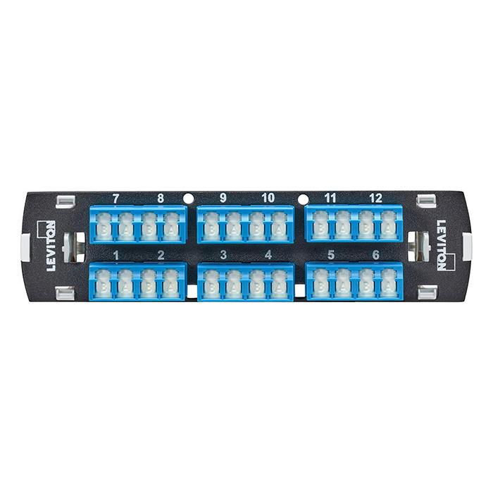 Leviton® 5F100-S4L FO Patch Panel Connector Adapter, Loaded
