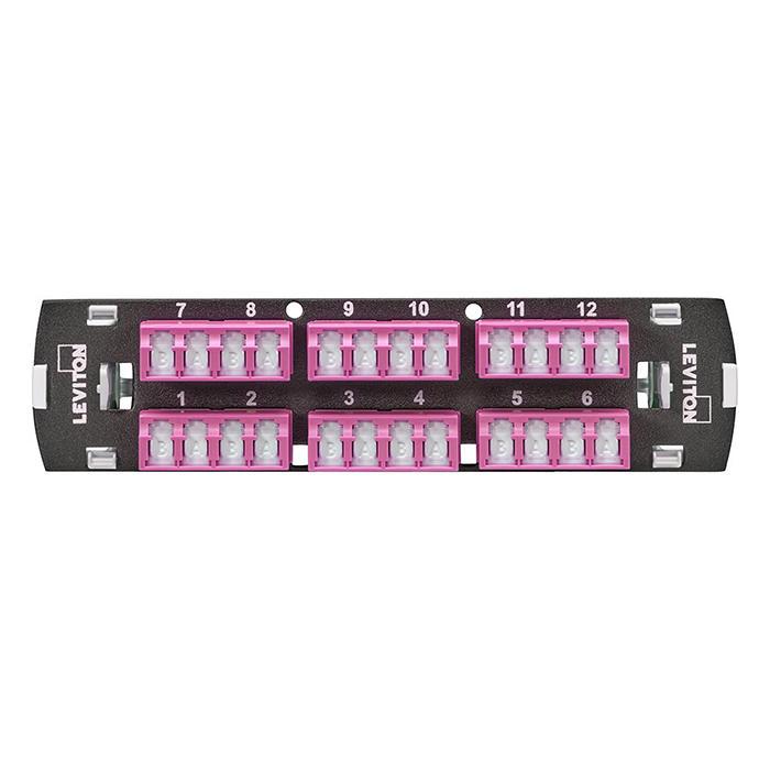 Leviton® 5F100-S4M FO Patch Panel Connector Adapter, Loaded