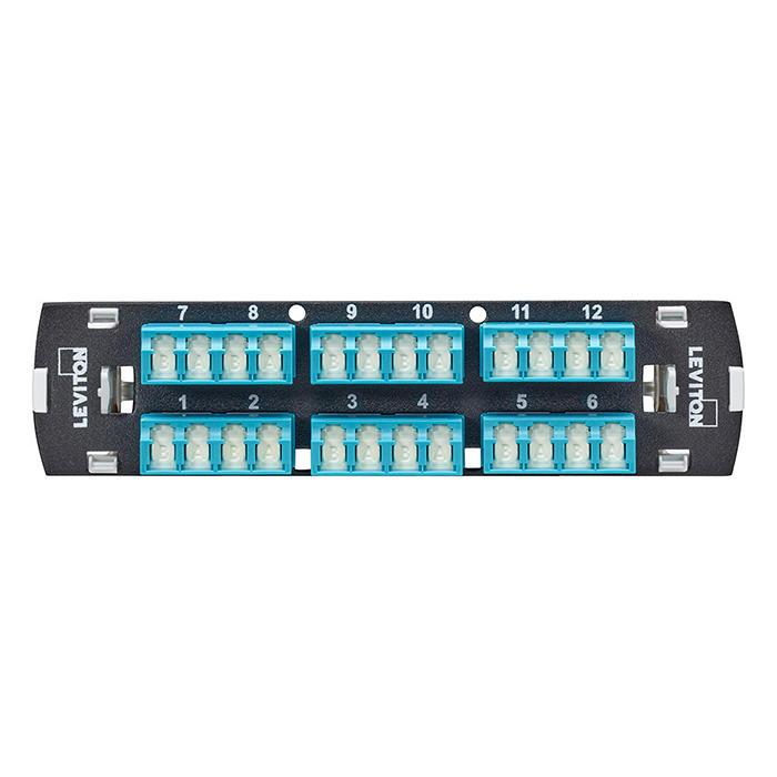 Leviton® 5F100-S4Q FO Patch Panel Connector Adapter, Loaded