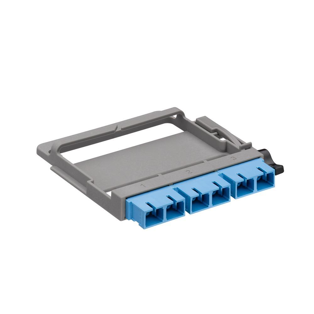 Leviton® 5FUHD-6LC FO Patch Panel Connector Adapter, Loaded