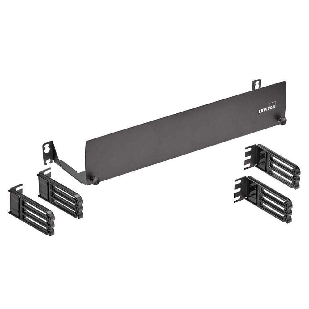 Leviton® 5R2UX-CMT 2-RU Universal Patch Cord Manager Tray, Flush Mount, Steel, Black