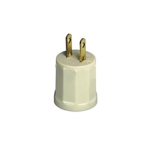 Leviton® 61-I 2-Pole 2-Wire Non-Grounding Lampholder Outlet Adapter, 660 W, 125 V AC, 15 A, E26 Lamp