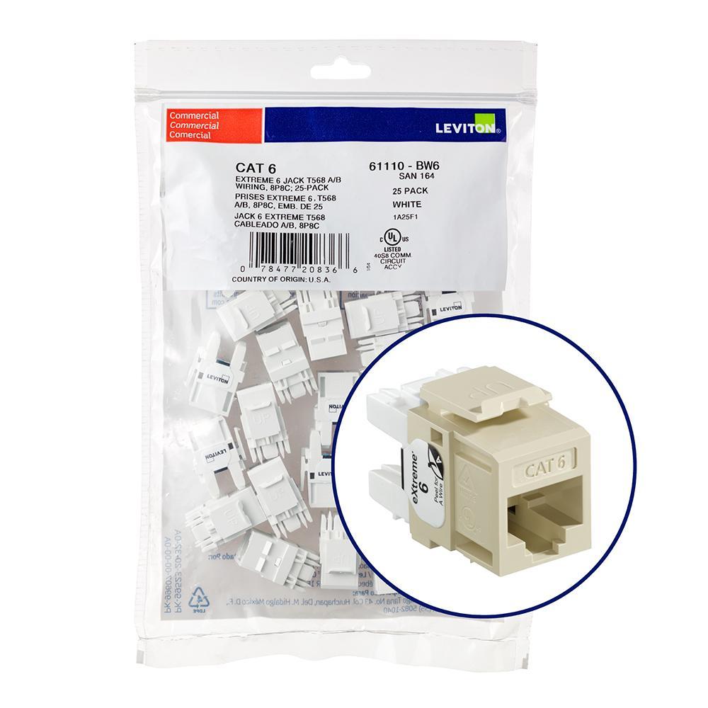 Leviton® 61110-BI6 UTP Jack Inserts