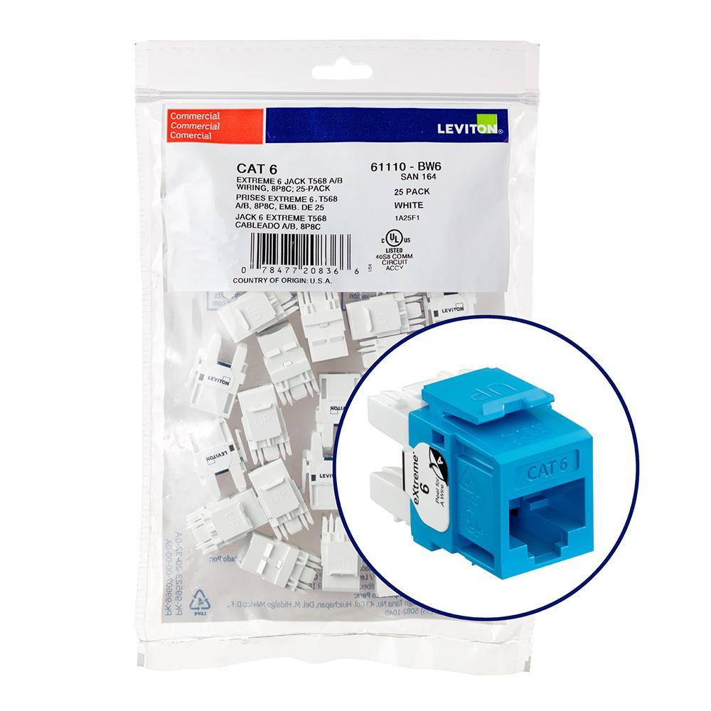 Leviton® 61110-BL6 UTP Jack Inserts