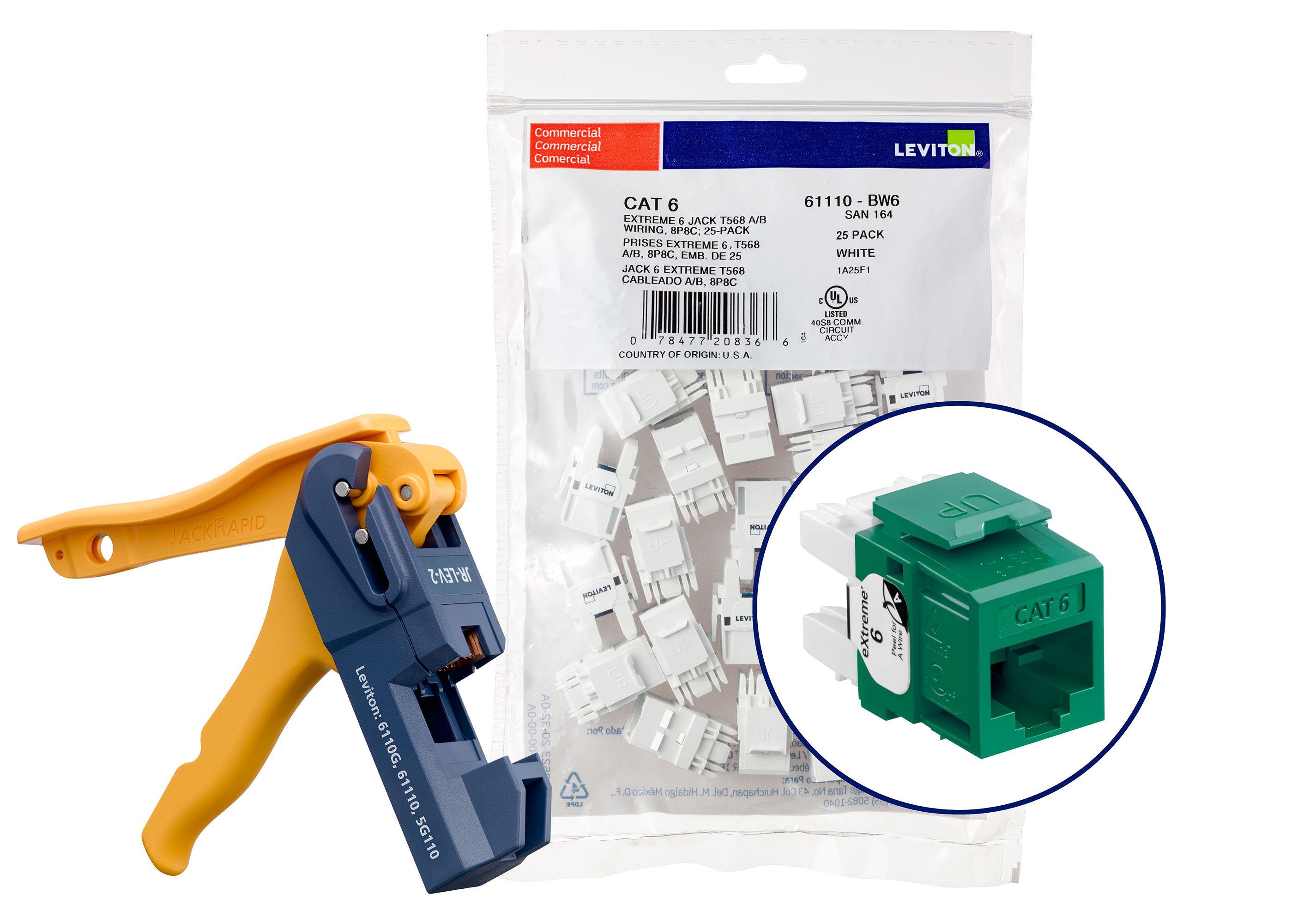 Leviton® 61110-JV6 UTP Jack Inserts