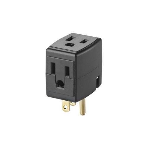 Leviton® 692-E Grounded Triple Cube Adapter, 125 V AC, 15 A