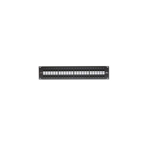 Leviton® eXtreme® 69270-U48 2-RU Flat Patch Panel With eXtreme® Cat 6 Connector, 48 Ports, CAT 6, 26 to 22 AWG Terminal, Plastic/Steel