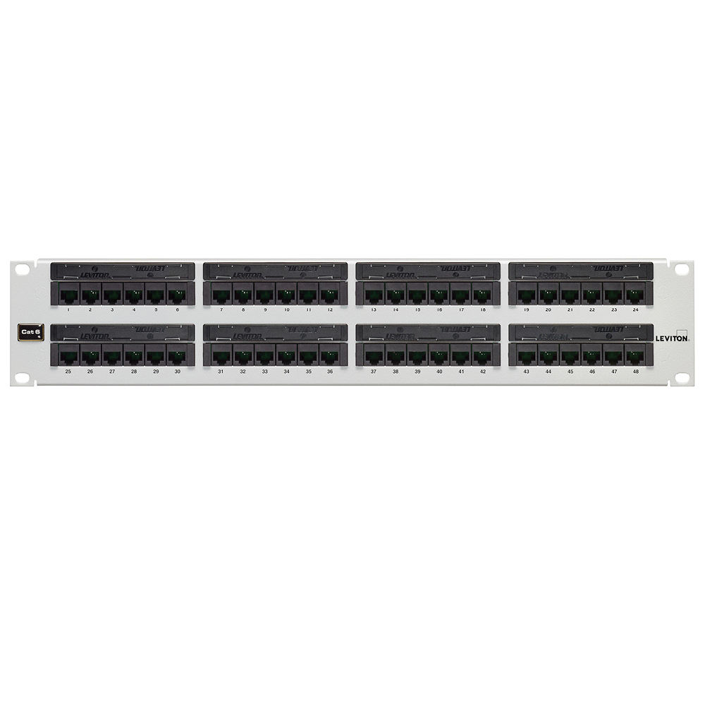 Leviton® 69586-W48 CU Media Patch Panels - Loaded