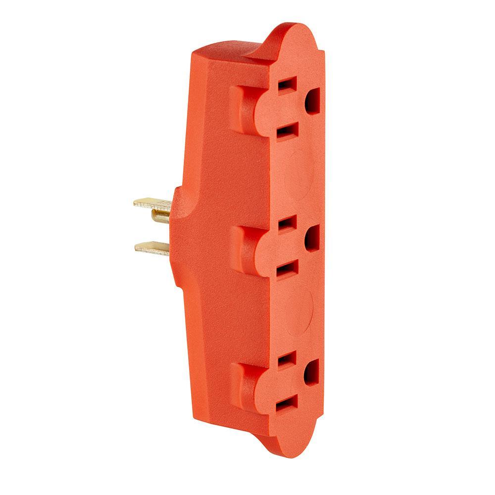 Leviton® 699 Grounding Single-to-Triple Adapter, 125 V AC, 15 A