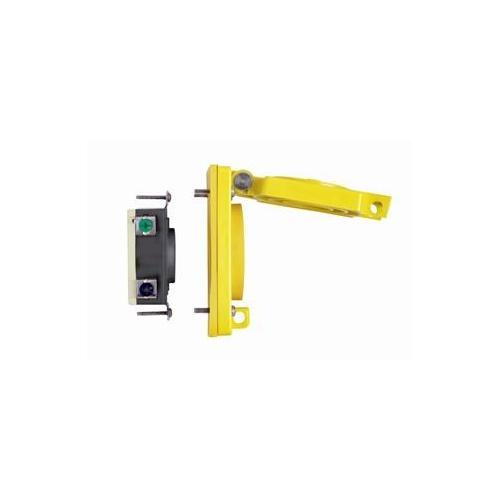 Leviton® 69W76 3-Phase Y Grounding Single Locking Receptacle, 480 V AC, 30 A, 3 Poles, 4 Wires, Yellow