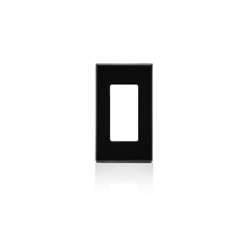 Leviton® Decora® 80301-SE Screwless Standard Size Wall Plate, 1 Gangs, 2.75 in W x 4.61 in H, Polycarbonate, Black