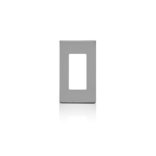 Leviton® Decora Plus™ 80301-SGY Screwless Standard Size Wall Plate, 1 Gangs, 2.75 in W x 4.61 in H, Polycarbonate, Gray