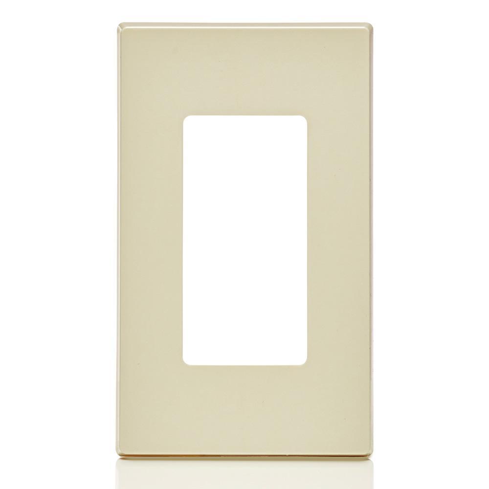 Leviton® Decora® 80301-ST Screwless Standard Size Wall Plate, 1 Gangs, 2.75 in W x 4.61 in H, Polycarbonate, Light Almond
