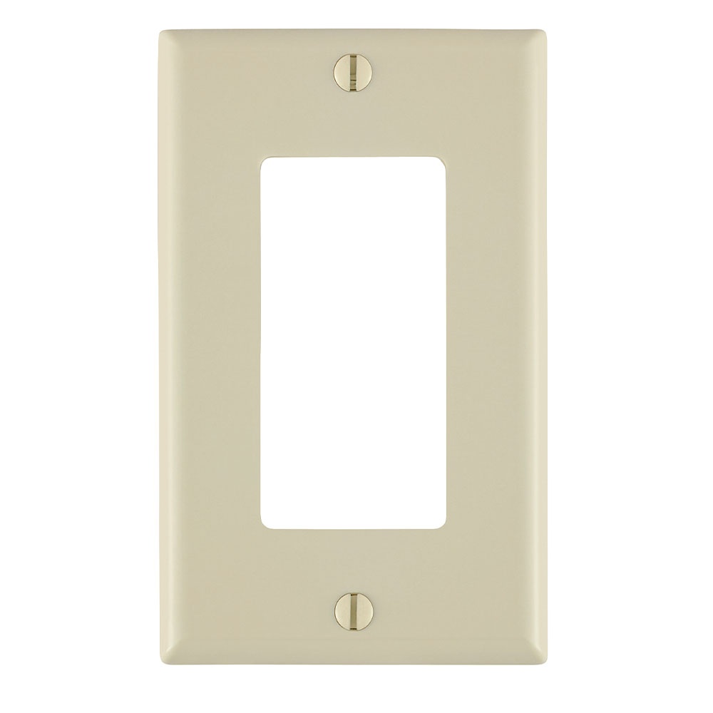 Leviton® Decora® 80401-NT Standard Size Wall Plate, 1 Gangs, 2-3/4 in W x 4-1/2 in H, Thermoplastic, Light Almond