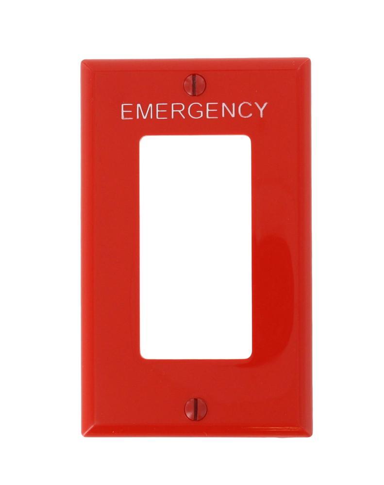 Leviton® Decora® 80401-REW Special Purpose Standard Size Wall Plate, 1 Gangs, 2-3/4 in W x 4-1/2 in H, Nylon, Red