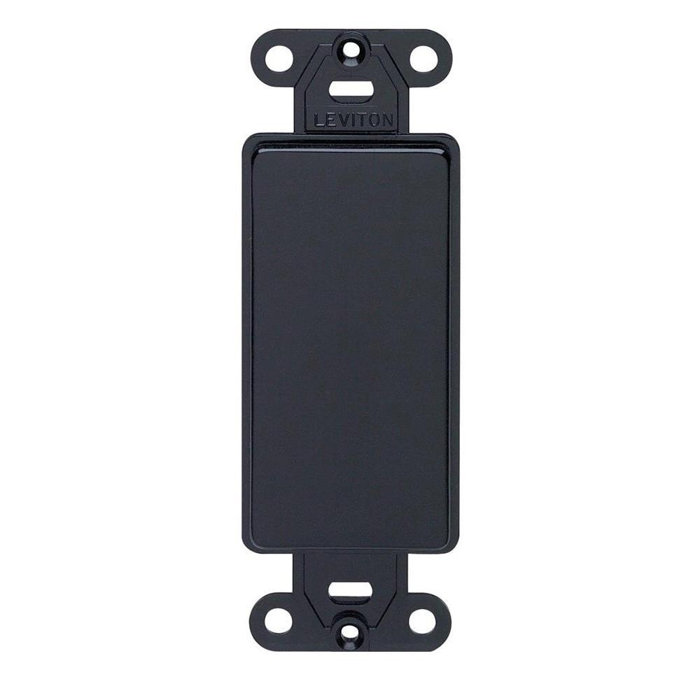 Leviton® Decora® QuickPort® 80414-E Blank Multimedia Insert With Ears, Plastic, Black