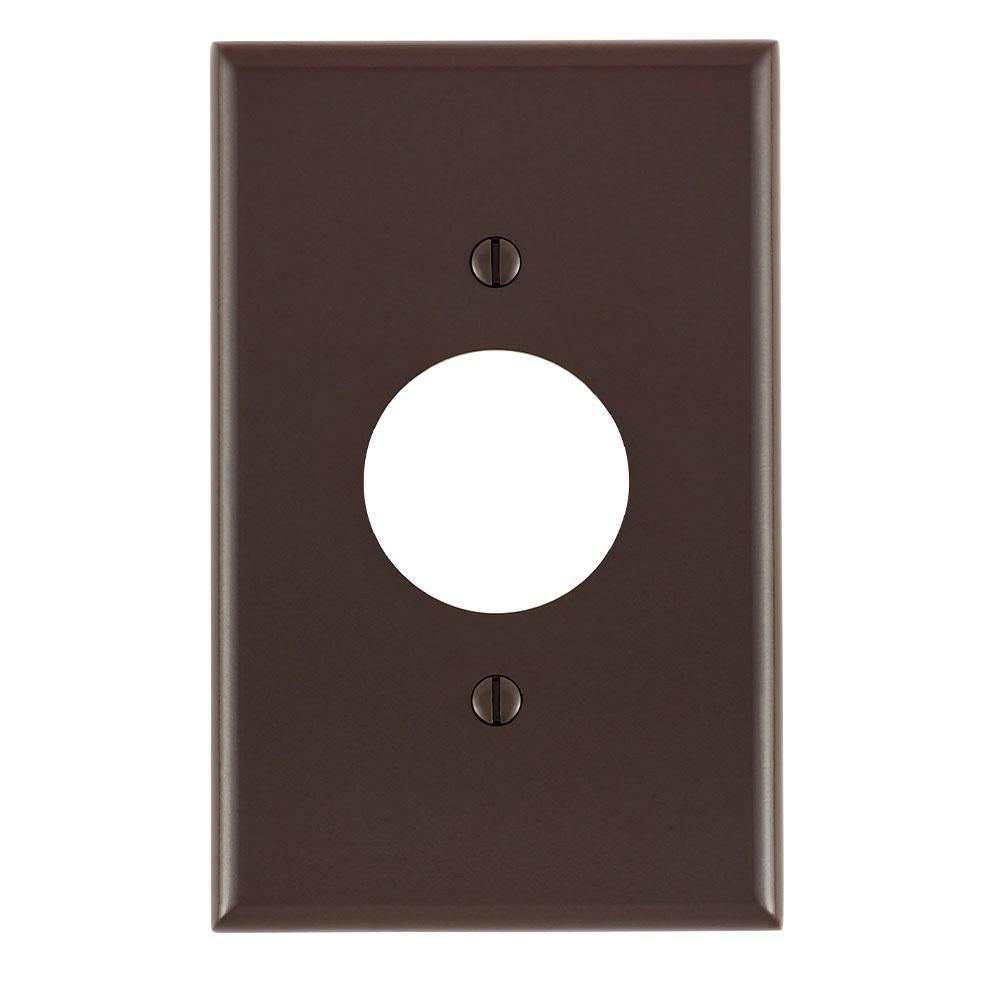 Leviton® 80504 Midway Size Traditional Wall Plate, 1 Gangs, 3-1/8 in W x 4-7/8 in H, Thermoset, Brown
