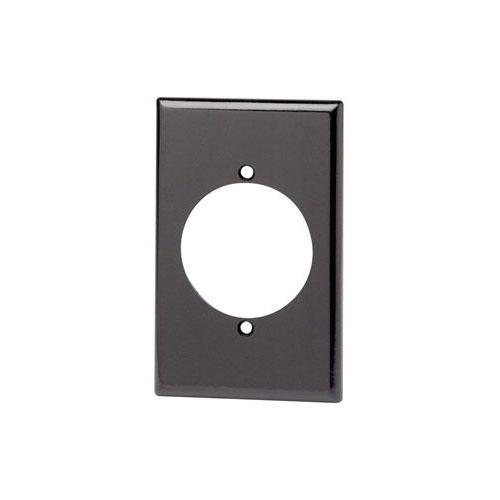 Leviton® 80528-BLK Midway Size Traditional Receptacle Wall Plate, 1 Gangs, 3-1/8 in W x 4-7/8 in H, Thermoset, Black