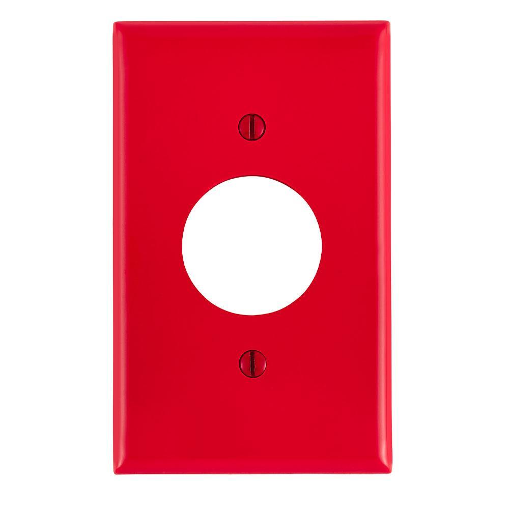 Leviton® 80704-R Standard Size Traditional Wall Plate, 1 Gangs, 2-3/4 in W x 4-1/2 in H, Thermoplastic, Red