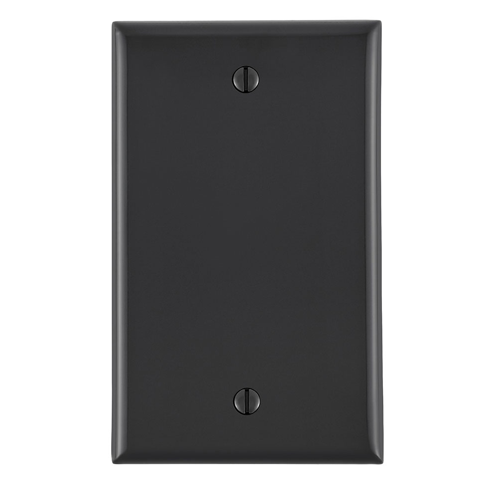 Leviton® 80714-E Standard Size Blank Wall Plate, 1 Gangs, 2-3/4 in W x 4-1/2 in H, Thermoplastic Nylon, Black