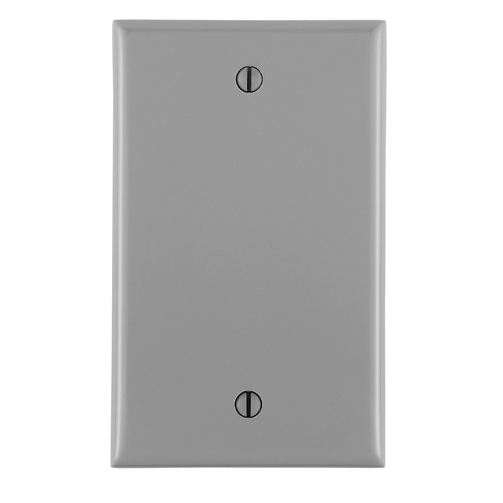 Leviton® 80714-GY Standard Size Blank Wall Plate, 1 Gangs, 2-3/4 in W x 4-1/2 in H, Thermoplastic Nylon, Gray