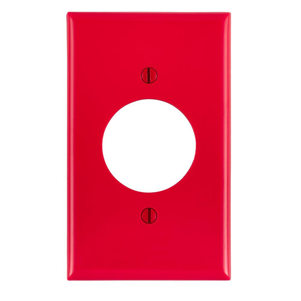 Leviton® 80720-R Standard Size Traditional Wall Plate, 1 Gangs, 2-3/4 in W x 4-1/2 in H, Thermoplastic, Red