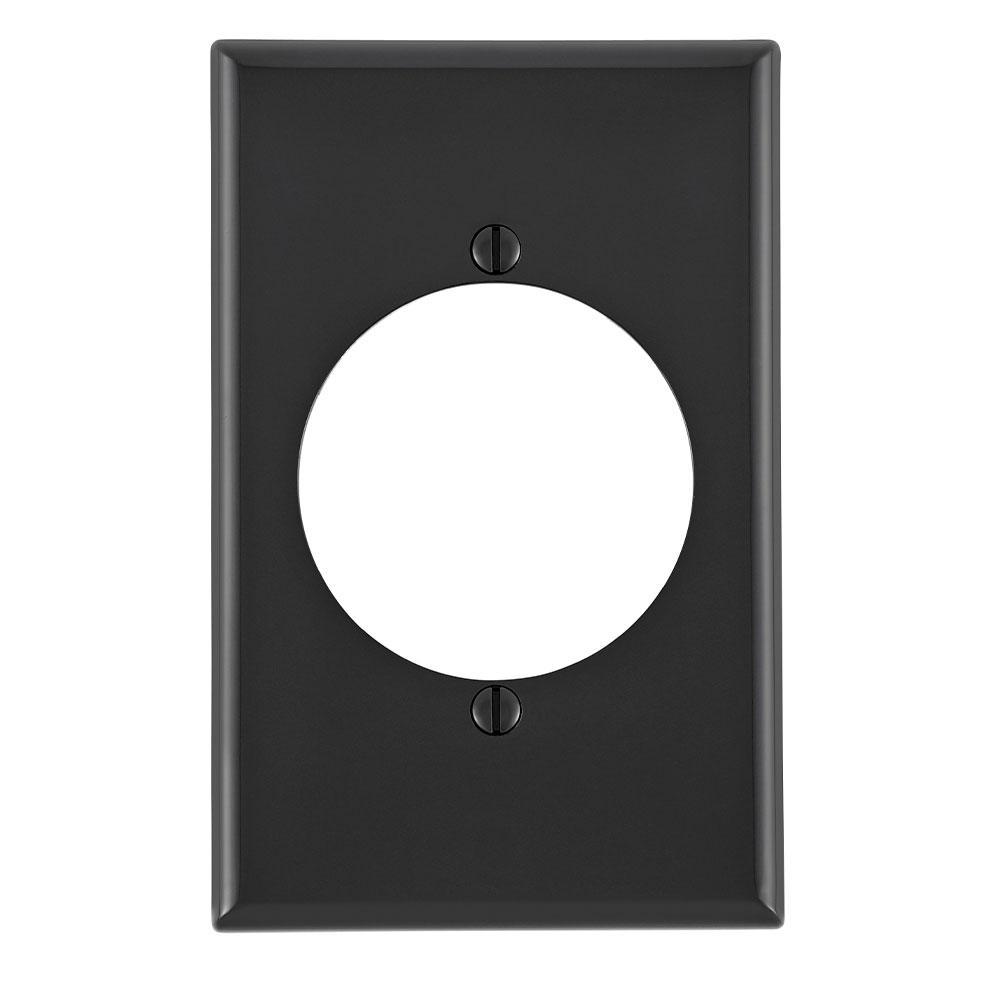 Leviton® 80728-E Midway Size Traditional Receptacle Wall Plate, 1 Gangs, 3-1/8 in W x 4-7/8 in H, Thermoplastic, Black