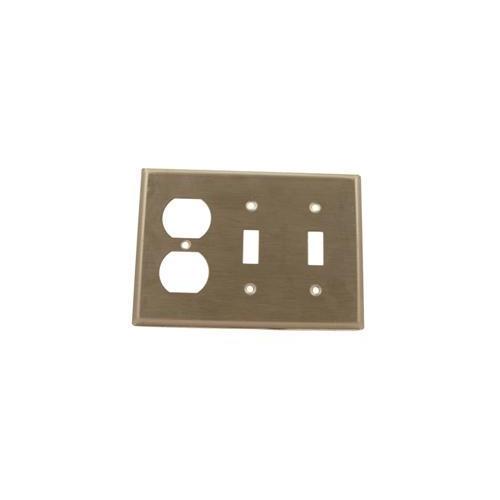 Leviton® 84021-40 Standard Size Combination Wall Plate, 3 Gangs, 6-3/8 in W x 4-1/2 in H, 302 Stainless Steel