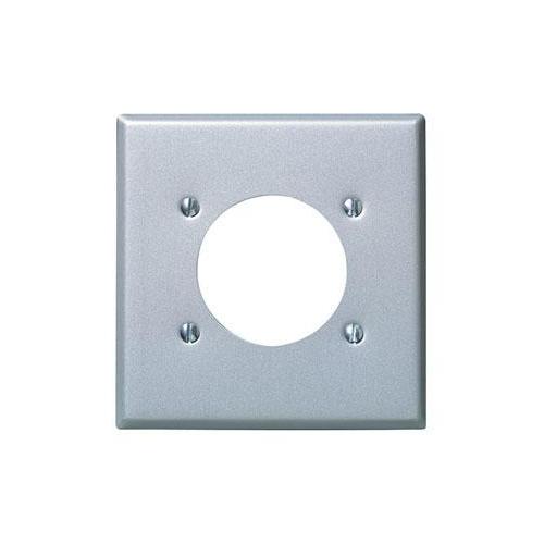 Leviton® 84026 Standard Size Wall Plate, 2 Gangs, 4.56 in W x 4.5 in H, 430 Stainless Steel