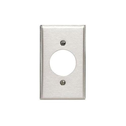 Leviton® 84028 Standard Size Traditional Wall Plate, 1 Gangs, 2-3/4 in W x 4-1/2 in H, 430 Stainless Steel