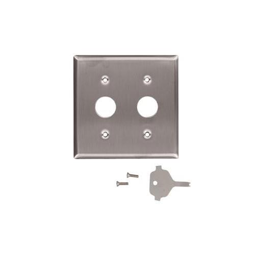 Leviton® 84072-40 Standard Size Traditional Wall Plate, 2 Gangs, 430 Stainless Steel
