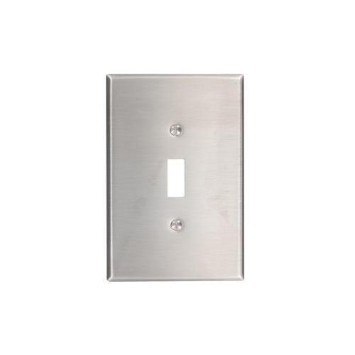 Leviton® 84101-40 Oversized Wall Plate, 1 Gangs, 3-1/2 in W x 5-1/4 in H, 302 Stainless Steel