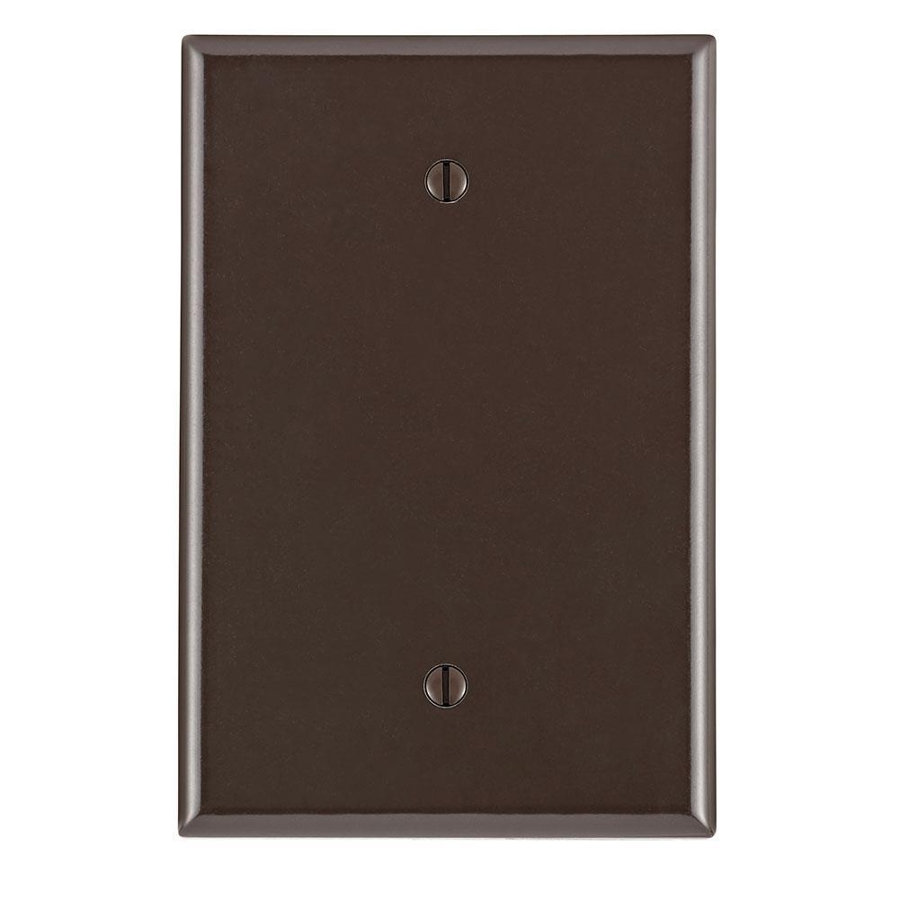Leviton® 85114 Oversized Blank Wall Plate, 1 Gangs, 3-1/2 in W x 5-1/4 in H, Thermoset Plastic, Brown