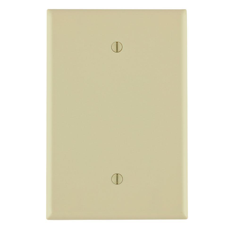 Leviton® 86114 Oversized Blank Wall Plate, 1 Gangs, 3-1/2 in W x 5-1/4 in H, Thermoset Plastic, Ivory