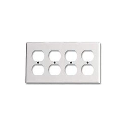 Leviton® 88041 Standard Size Wall Plate, 4 Gangs, 8.19 in W x 4.5 in H, Thermoset, White