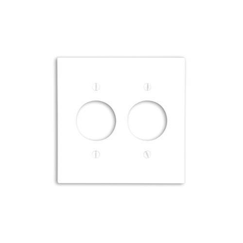Leviton® 88052 Standard Size Traditional Wall Plate, 2 Gangs, 4.56 in W x 4.5 in H, Thermoset, White