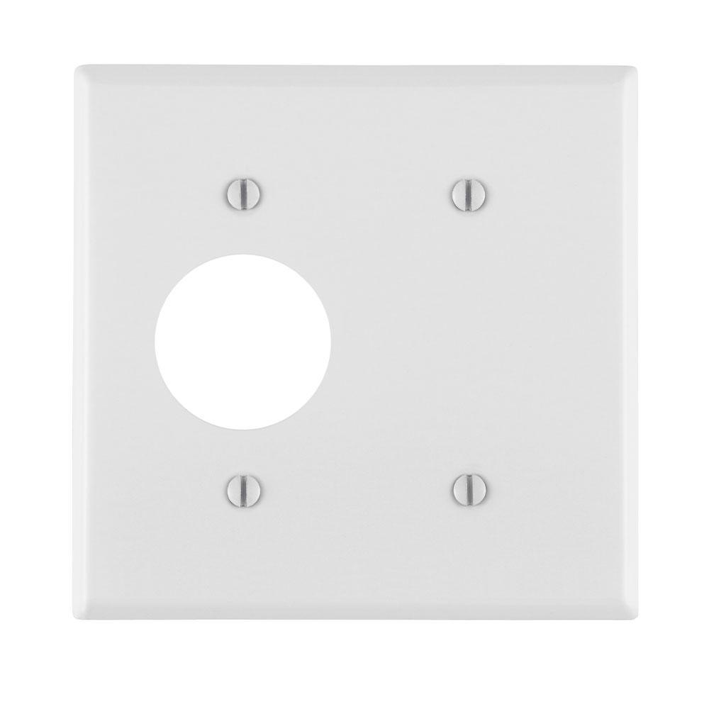 Leviton® 88085 Blank Standard Size Combination Wall Plate, 2 Gangs, 4.56 in W x 4.5 in H, Thermoset, White